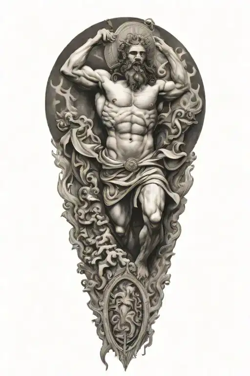 Heaven and earth judgement tattoo with last judgement by God tattoo design idea