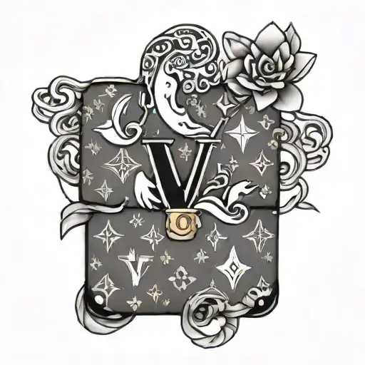Louis Vuitton pattern incorporated tattoo design idea
