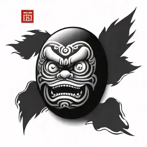 Daruma doll tattoo design idea