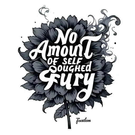 "No amount of self-sought fury" Dark smoke at the bottom slowly fades away into a flower tattoo design idea