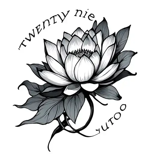 "Twenty nine" lotus flower tattoo design idea
