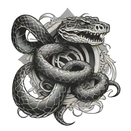 audi and snakes tattoo design idea