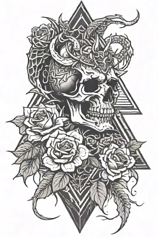 pyramid dragon roses skull tattoo design inspired tattoo tattoo design idea