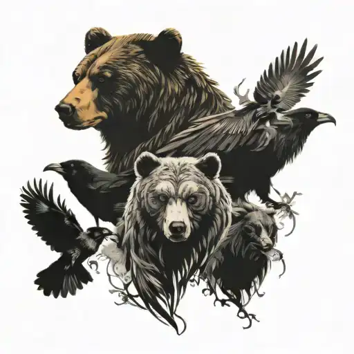 Slavic chury 10 pcs, like forest, bear, raven and Slav tattoo design idea