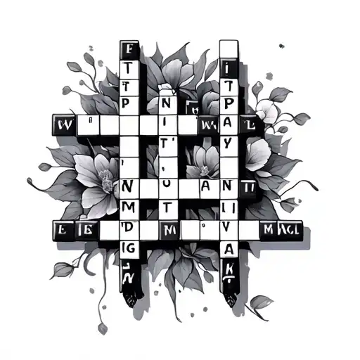 crossword puzzle tattoo design idea