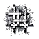 crossword puzzle tattoo design idea