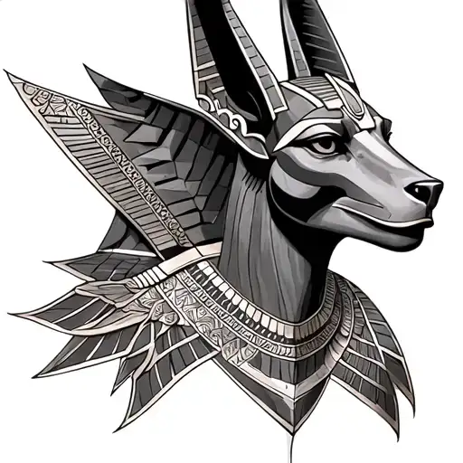 Anubis Egyptian god tattoo design idea