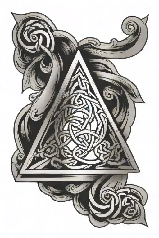 Celtic knot inside triange tattoo design idea