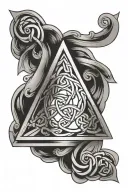 Celtic knot inside triange tattoo design idea