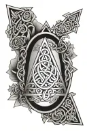 Celtic knot inside triange tattoo design idea