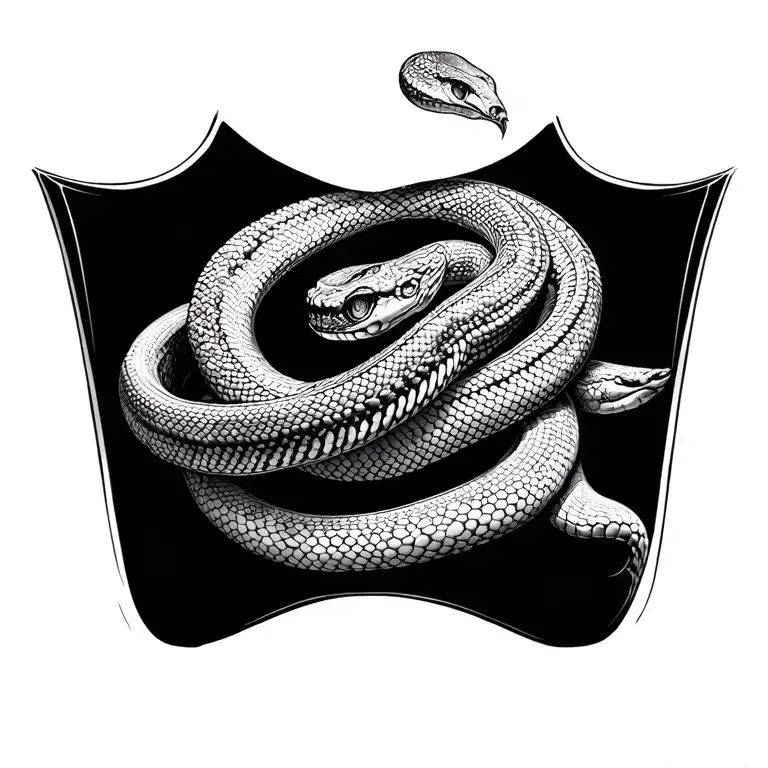 3D snake collarbone tattoo design idea
