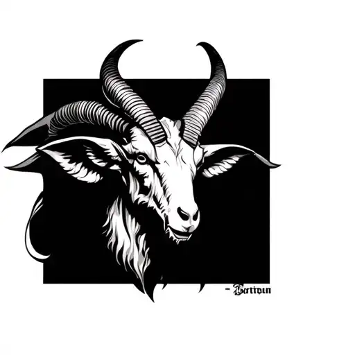 demon goat head tattoo design idea