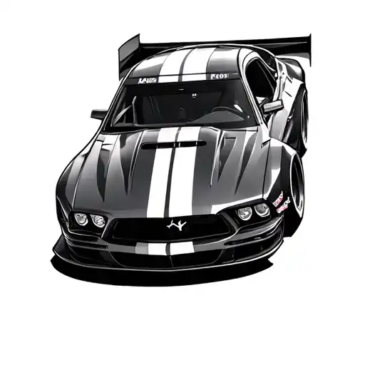 race car with yankee pinstripes tattoo design idea