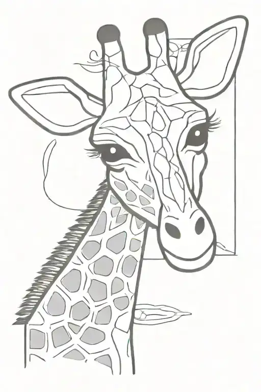 giraffe beanie baby stuffed animal  tattoo design idea