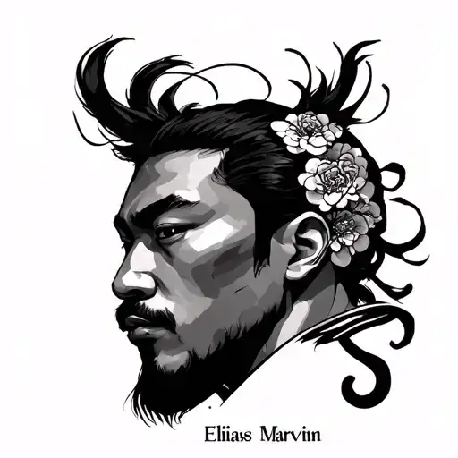 Japan style with names Elias and Marvin tattoo design idea