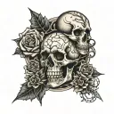 skeleton veins cobwebs flowers death brain gears spikes tattoo tattoo design idea