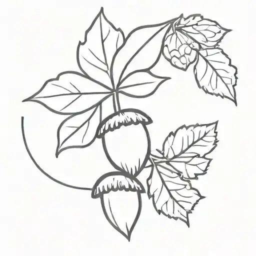 acorn and sunshine tattoo design idea
