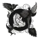 Wings Angel and Devil tattoo design idea