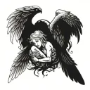 Wings Angel and Devil tattoo design idea