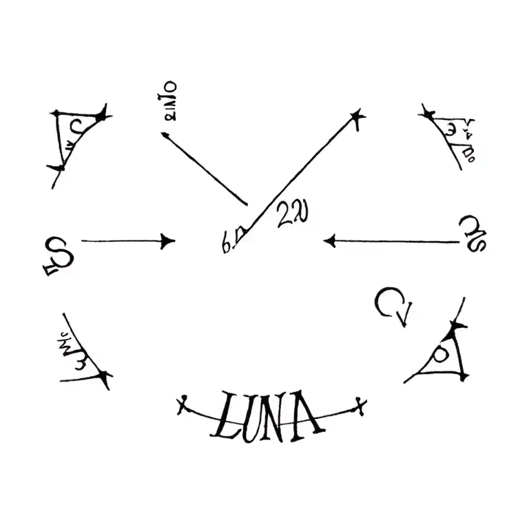 "Luna" Coordinates tattoo design idea