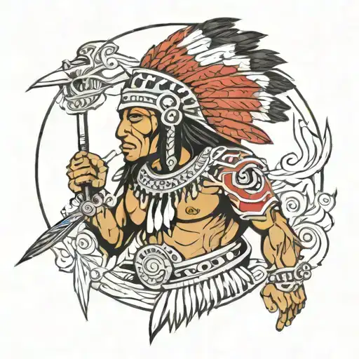 taino indian warrior tattoo design idea