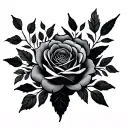 morse code braclet roses and leaves tattoo design idea