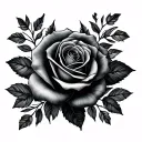morse code braclet roses and leaves tattoo design idea