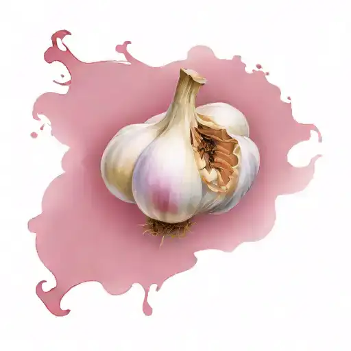 garlic, onion, chili pepper surrounded tattoo design idea