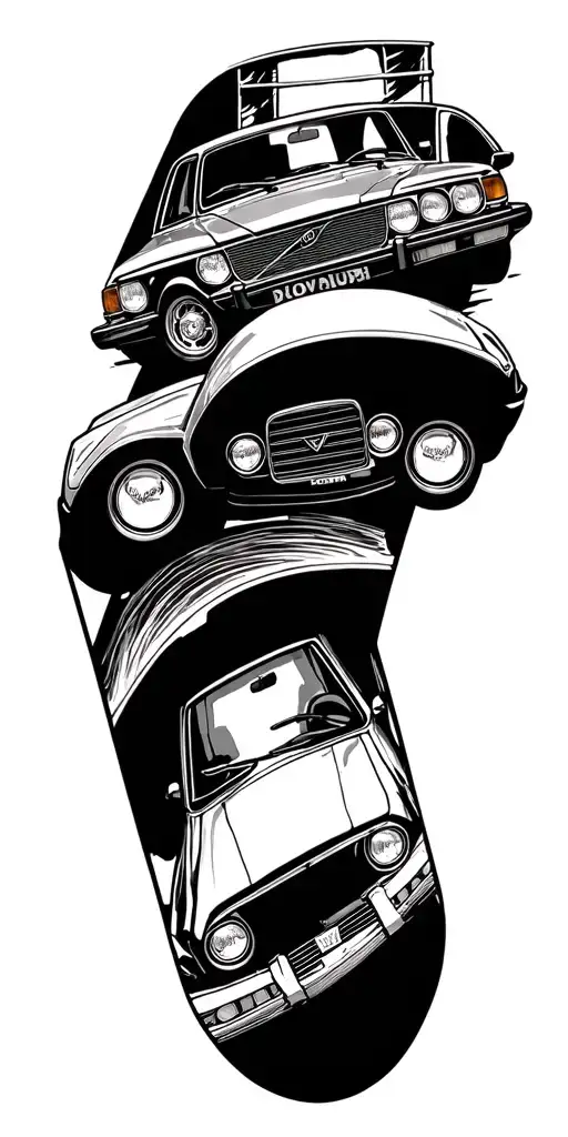 volvo 240 tattoo design idea