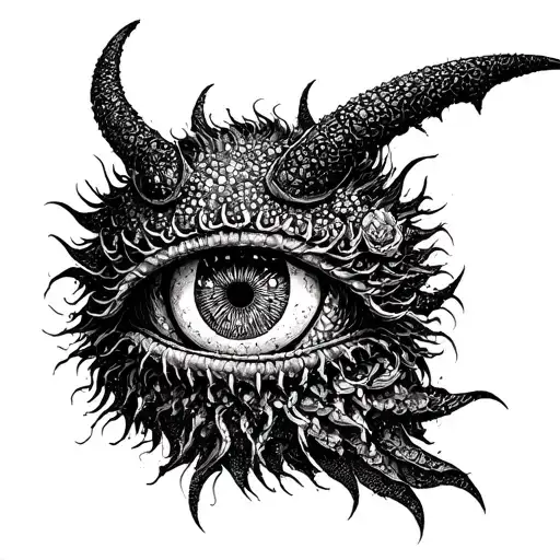 six eyes of kokushibo demon slayer tattoo design idea