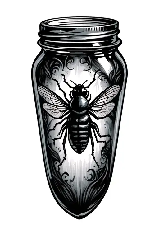Jar of flies  tattoo design idea