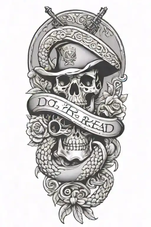 don't tread on me pistols flintlock tattoo design idea