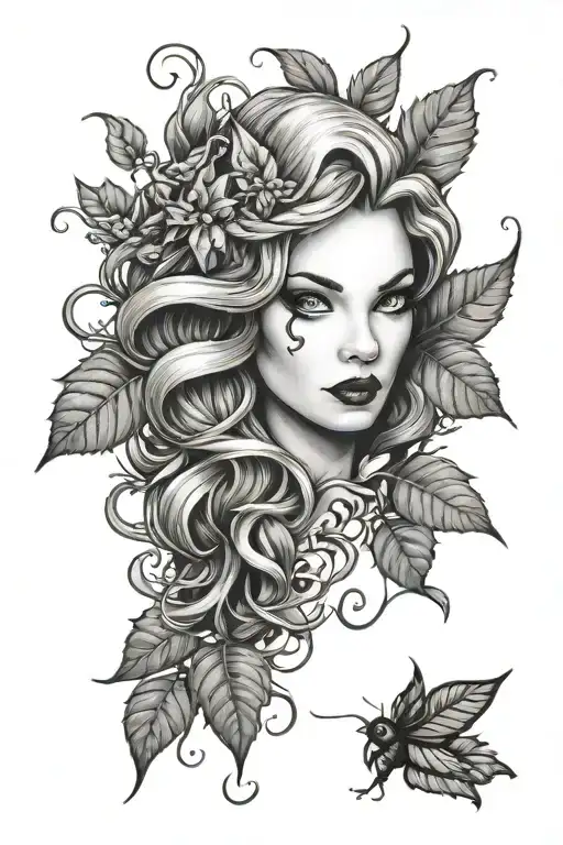 poison ivy tattoo design idea