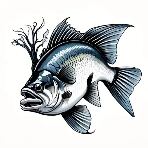 Bass Fish tattoo design idea
