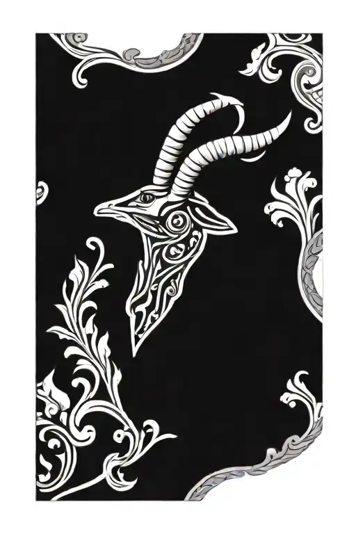 springbok horns in the design of a Portuguese tile  tattoo design idea