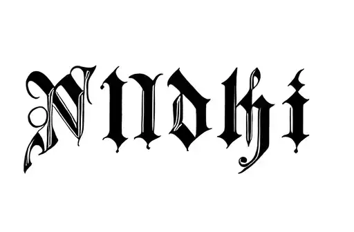 "Nidhi" tattoo design idea