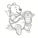 winnie the pooh with honey pot tattoo design idea