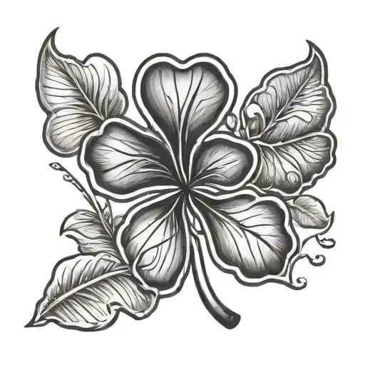 4 leaf clover tattoo design idea