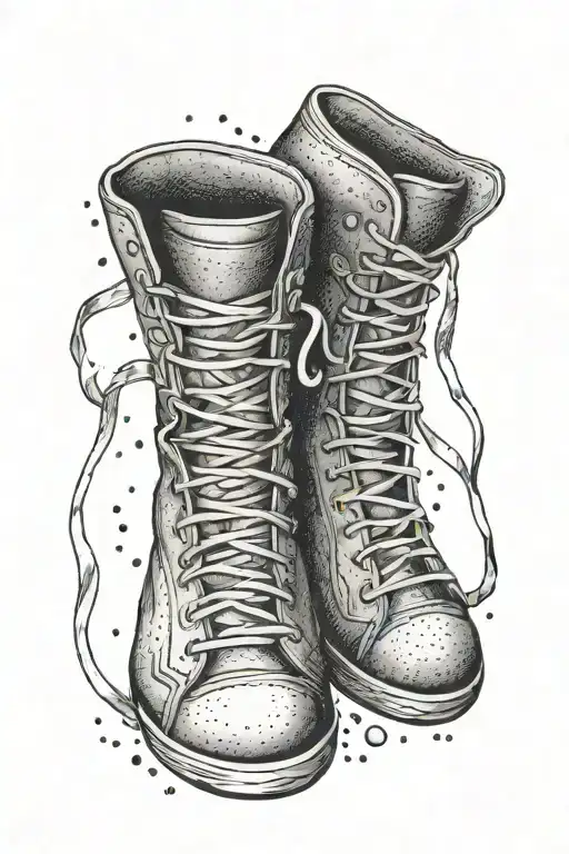 wrestling shoes tattoo design idea