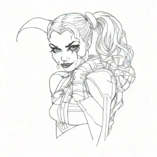 harley quinn tattoo design idea