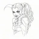 harley quinn tattoo design idea