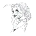 harley quinn tattoo design idea