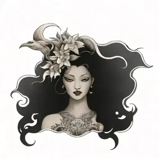 sexy Aphrodite greek goddess tattoo design idea