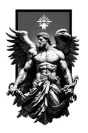 prometheus statue with caucasion eagle tattoo design idea