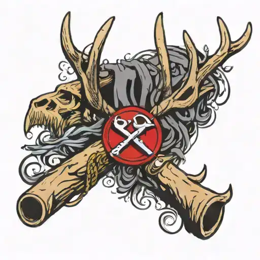 suicide awareness, usmc veteran, fishing hook, deer antler, memorial tattoo tattoo design idea