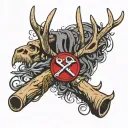 suicide awareness, usmc veteran, fishing hook, deer antler, memorial tattoo tattoo design idea