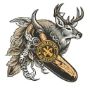 suicide awareness, usmc veteran, fishing hook, deer antler, memorial tattoo tattoo design idea