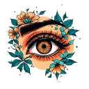 one closed eye tattoo design idea