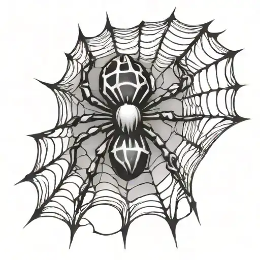Letter C inside a spider web tattoo tattoo design idea