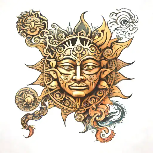 taíno sun god tattoo design idea